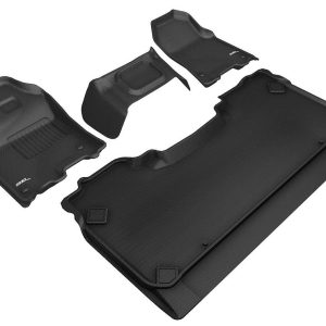 3D MAXpider Floor Liner, Kagu, Custom Fit, Raised Edge, Black, Thermoplastic Rubber of Carbon Fiber Texture, 4 Piece – L1DG02701509
