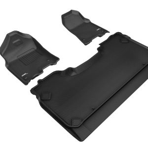 3D MAXpider Floor Liner, Kagu, Custom Fit, Raised Edge, Black, Thermoplastic Rubber of Carbon Fiber Texture, 3 Piece – L1DG02801509