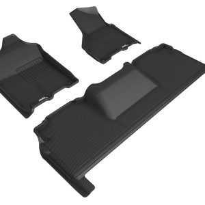 3D MAXpider Floor Liner, Kagu, Custom Fit, Raised Edge, Black, Thermoplastic Rubber of Carbon Fiber Texture, 3 Piece – L1DG03201509