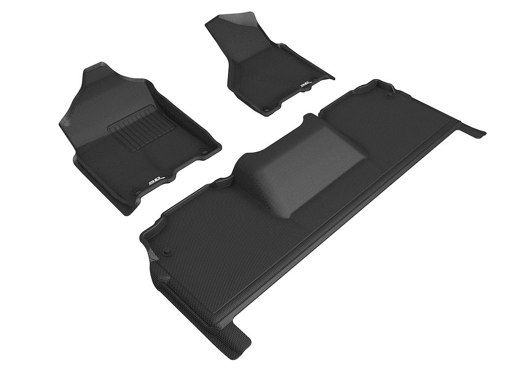 3D MAXpider Floor Liner, Kagu, Custom Fit, Raised Edge, Black, Thermoplastic Rubber of Carbon Fiber Texture, 3 Piece – L1DG03201509