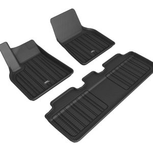 3D MAXpider Floor Liner, Elitect Series, Custom Fit, Raised Edge, Black, Textured Carbon Fiber, 3 Piece – E1TL02701809