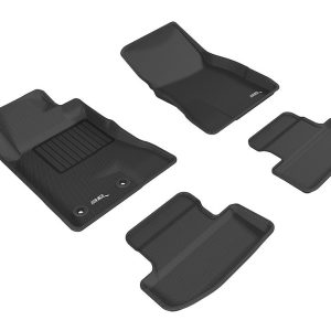 3D MAXpider Floor Liner, Kagu, Custom Fit, Raised Edge, Black, Thermoplastic Rubber of Carbon Fiber Texture, 4 Piece – L1FR08501509