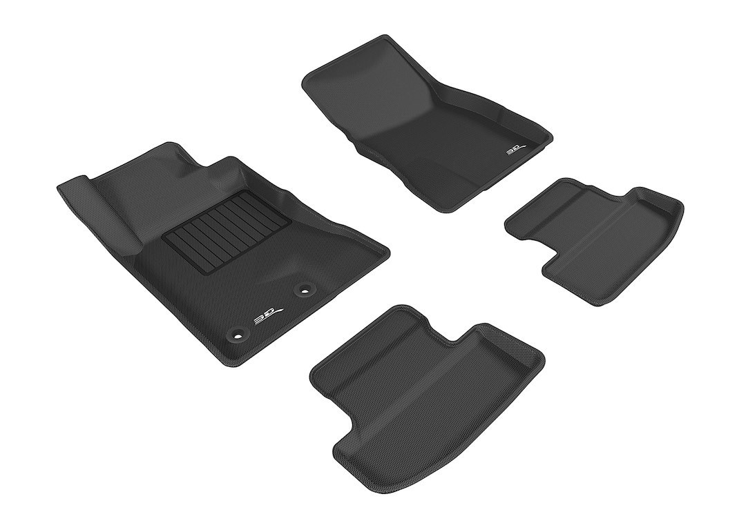 3D MAXpider Floor Liner, Kagu, Custom Fit, Raised Edge, Black, Thermoplastic Rubber of Carbon Fiber Texture, 4 Piece – L1FR08501509