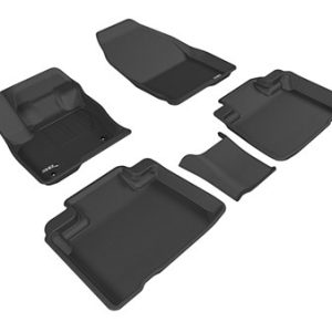 3D MAXpider Floor Liner, Kagu, Custom Fit, Raised Edge, Black, Thermoplastic Rubber of Carbon Fiber Texture, 5 Piece – L1FR09301509