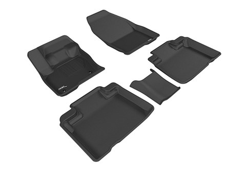 3D MAXpider Floor Liner, Kagu, Custom Fit, Raised Edge, Black, Thermoplastic Rubber of Carbon Fiber Texture, 5 Piece – L1FR09301509