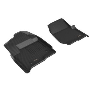 3D MAXpider Floor Liner, Kagu, Custom Fit, Raised Edge, Black, Thermoplastic Rubber of Carbon Fiber Texture, 2 Piece – L1FR10711509