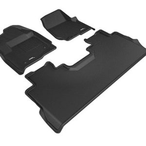 3D MAXpider Floor Liner, Kagu, Custom Fit, Raised Edge, Black, Thermoplastic Rubber of Carbon Fiber Texture, 3 Piece – L1FR10801509