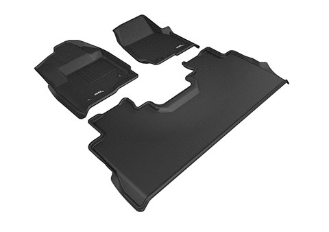 3D MAXpider Floor Liner, Kagu, Custom Fit, Raised Edge, Black, Thermoplastic Rubber of Carbon Fiber Texture, 3 Piece – L1FR10801509