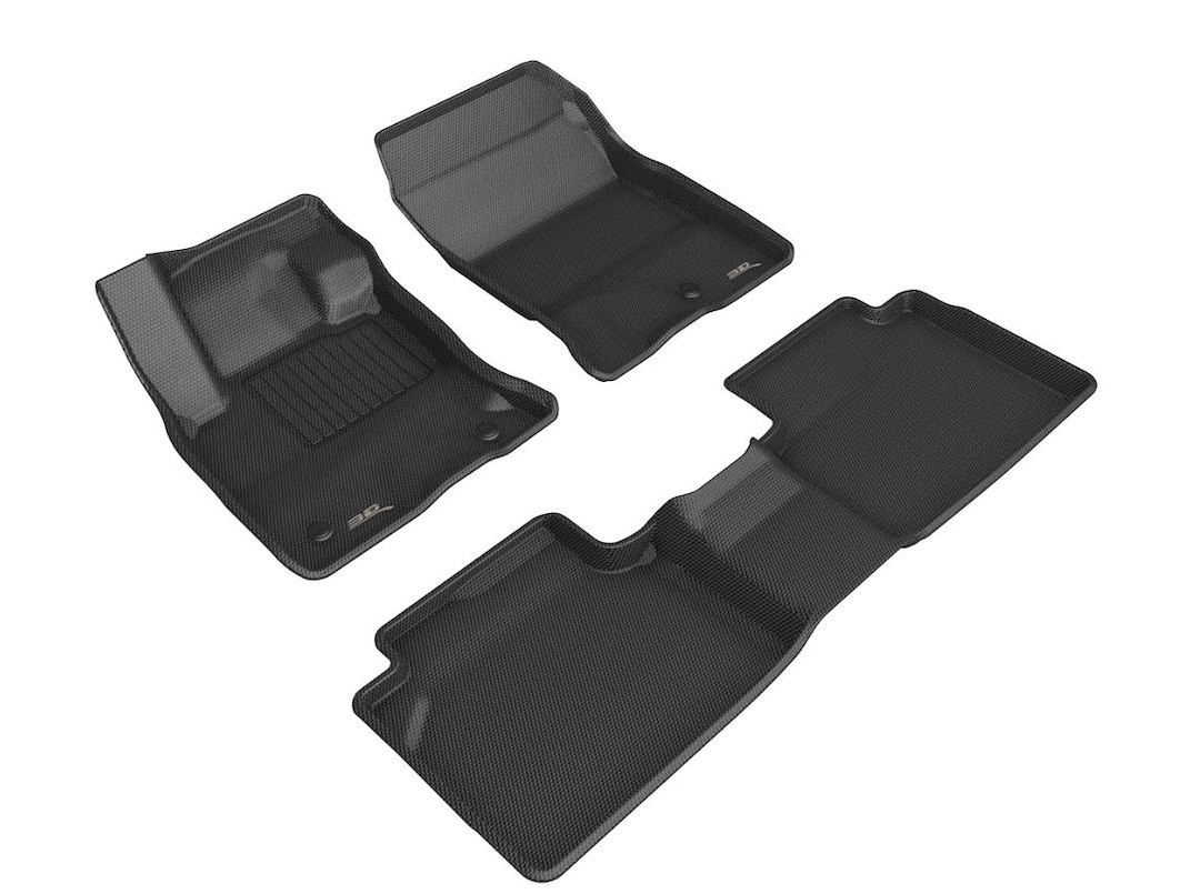 3D MAXpider Floor Liner, Kagu, Black, Custom Fit, Raised Edge, Thermoplastic Rubber of Carbon Fiber Texture, 3 Piece – L1FR14201509