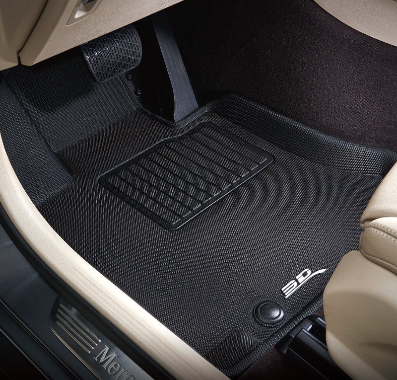 3D MAXpider Floor Liner, Kagu, Custom Fit, Raised Edge, Black, Thermoplastic Rubber of Carbon Fiber Texture, 3 Piece – L1FR15301509