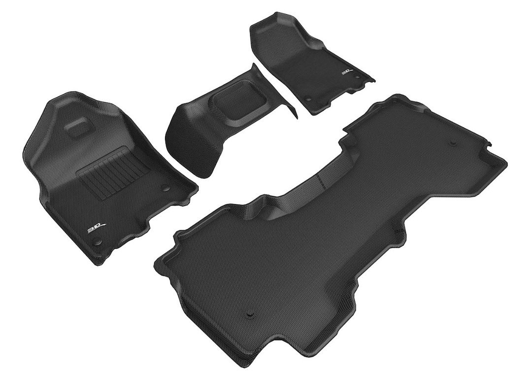 3D MAXpider Floor Liner, Kagu, Custom Fit, Raised Edge, Black, Thermoplastic Rubber of Carbon Fiber Texture – L1DG03001509