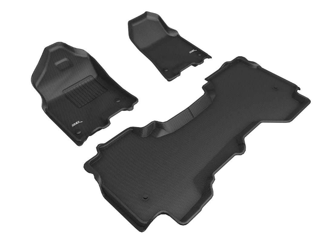 3D MAXpider Floor Liner, Kagu, Custom Fit, Raised Edge, Black, Thermoplastic Rubber of Carbon Fiber Texture – L1DG03101509