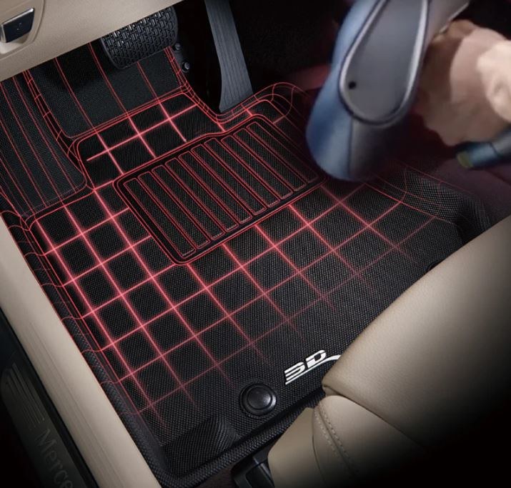 3D MAXpider Floor Liner, Kagu, Custom Fit, Raised Edge, Black, Thermoplastic Rubber of Carbon Fiber Texture – L1DG03101509