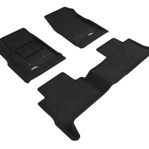 3D MAXpider Floor Liner, Elegant Series, Custom Fit, Raised Edge, Black, Woven Nylon, 3 Piece, With Maxpider™ Anti-Skid Bottom Layer – L1GM01804609