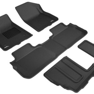 3D MAXpider Floor Liner, Kagu, Custom Fit, Raised Edge, Black, Thermoplastic Rubber of Carbon Fiber Texture, 4 Piece – L1GM02101509