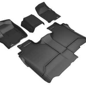3D MAXpider Floor Liner, Kagu, Custom Fit, Raised Edge, Black, Thermoplastic Rubber of Carbon Fiber Texture, 4 Piece – L1GM02401509