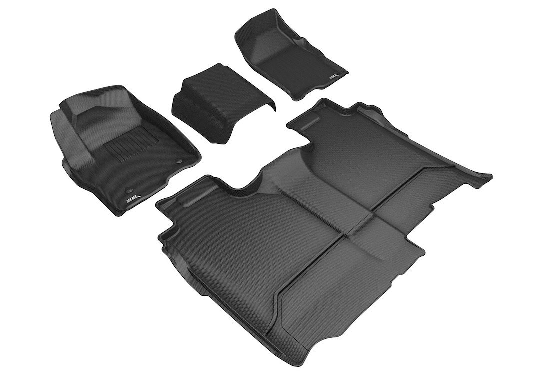 3D MAXpider Floor Liner, Kagu, Custom Fit, Raised Edge, Black, Thermoplastic Rubber of Carbon Fiber Texture, 4 Piece – L1GM02401509