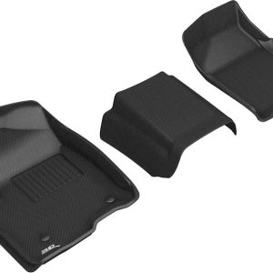 3D MAXpider Floor Liner, Kagu, Custom Fit, Raised Edge, Black, Thermoplastic Rubber of Carbon Fiber Texture, 3 Piece – L1GM02411509