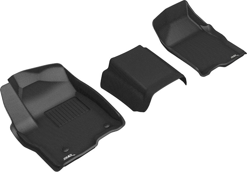 3D MAXpider Floor Liner, Kagu, Custom Fit, Raised Edge, Black, Thermoplastic Rubber of Carbon Fiber Texture, 3 Piece – L1GM02411509