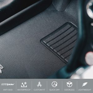 3D MAXpider Floor Liner, Kagu, Custom Fit, Raised Edge, Black, Thermoplastic Rubber of Carbon Fiber Texture, 3 Piece – L1GM02411509