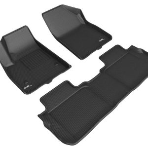 3D MAXpider Floor Liner, Kagu, Custom Fit, Raised Edge, Black, Thermoplastic Rubber of Carbon Fiber Texture, 3 Piece – L1GM02701509