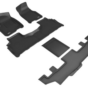 3D MAXpider Floor Liner, Kagu, Custom Fit, Raised Edge, Black, Thermoplastic Rubber of Carbon Fiber Texture, 5 Piece – L1GM02901509