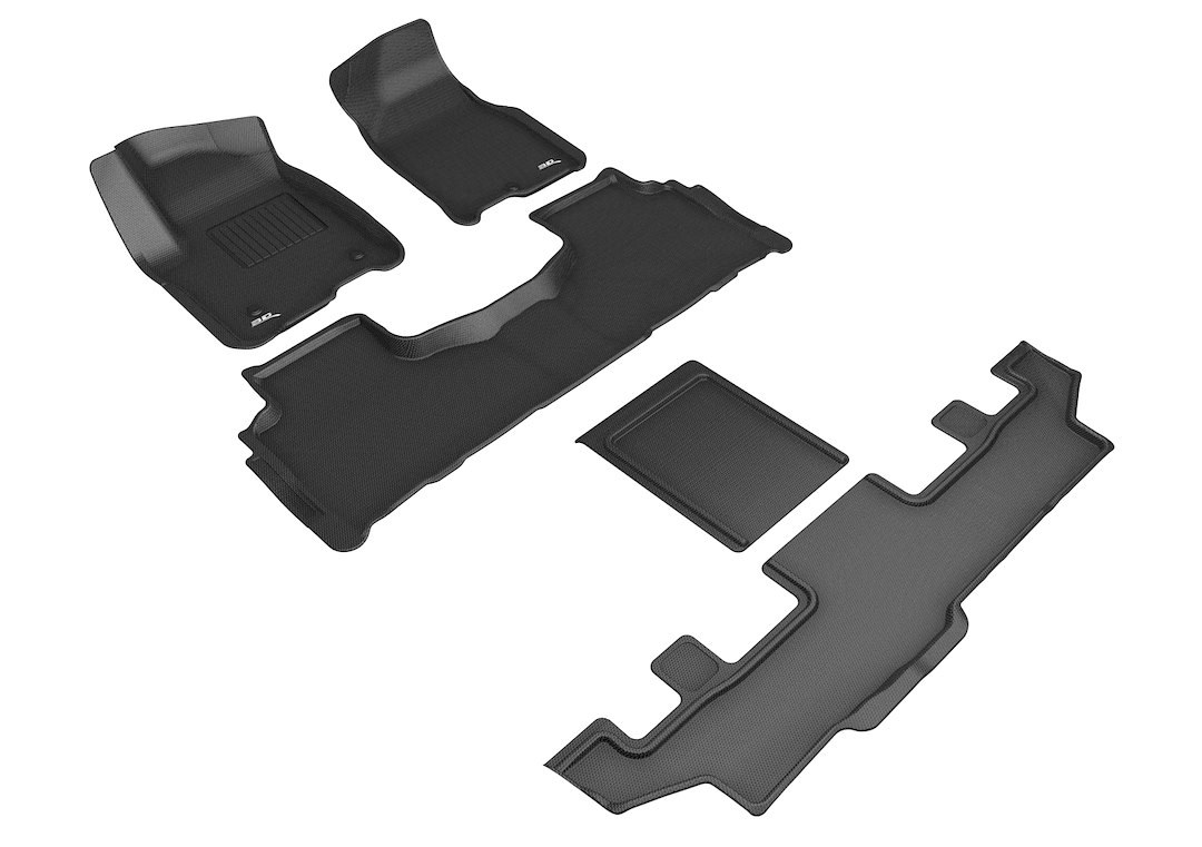 3D MAXpider Floor Liner, Kagu, Custom Fit, Raised Edge, Black, Thermoplastic Rubber of Carbon Fiber Texture, 5 Piece – L1GM02901509