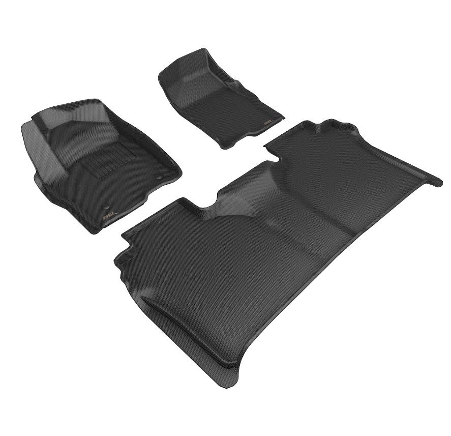 3D MAXpider Floor Liner, Kagu, Custom Fit, Raised Edge, Black, Thermoplastic Rubber of Carbon Fiber Texture, 3 Piece – L1GM03201509