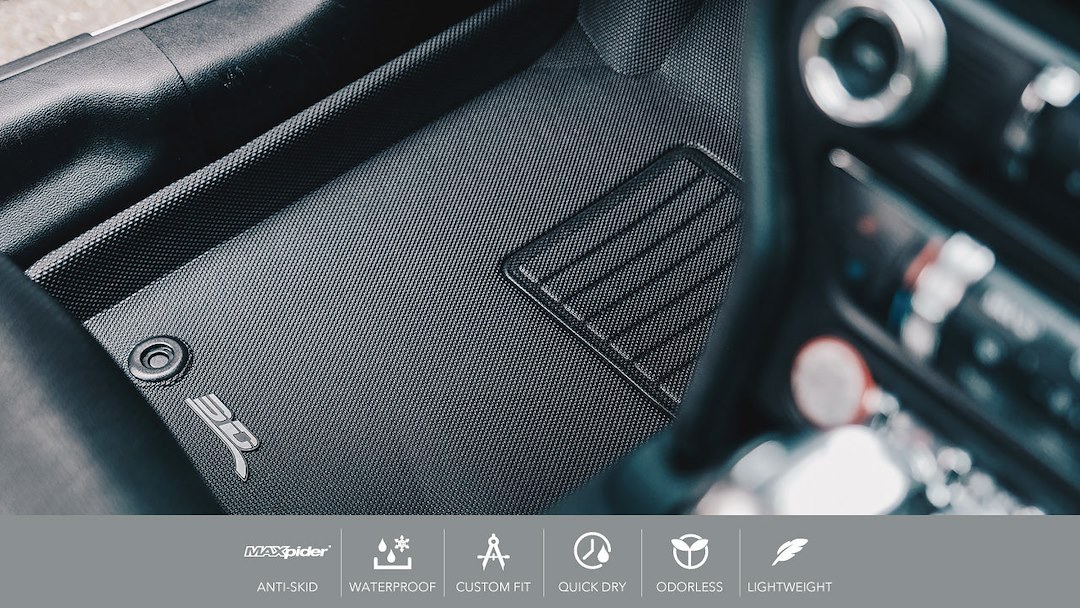3D MAXpider Floor Liner, Kagu, Custom Fit, Raised Edge, Black, Thermoplastic Rubber of Carbon Fiber Texture, 3 Piece – L1GM03301509