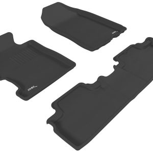 3D MAXpider Floor Liner, Kagu, Black, Custom Fit, Raised Edge, Thermoplastic Rubber of Carbon Fiber Texture, 3 Piece – L1HD03601509