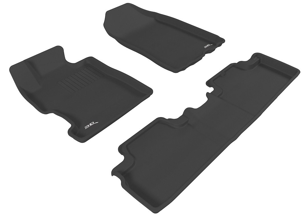 3D MAXpider Floor Liner, Kagu, Black, Custom Fit, Raised Edge, Thermoplastic Rubber of Carbon Fiber Texture, 3 Piece – L1HD03601509