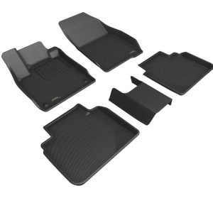 3D MAXpider Floor Liner, Kagu, Custom Fit, Raised Edge, Black, Thermoplastic Rubber of Carbon Fiber Texture, 5 Piece – L1HD13401509
