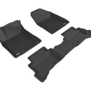 3D MAXpider Floor Liner, Kagu, Custom Fit, Raised Edge, Black, Thermoplastic Rubber of Carbon Fiber Texture, 3 Piece – L1HY07801509