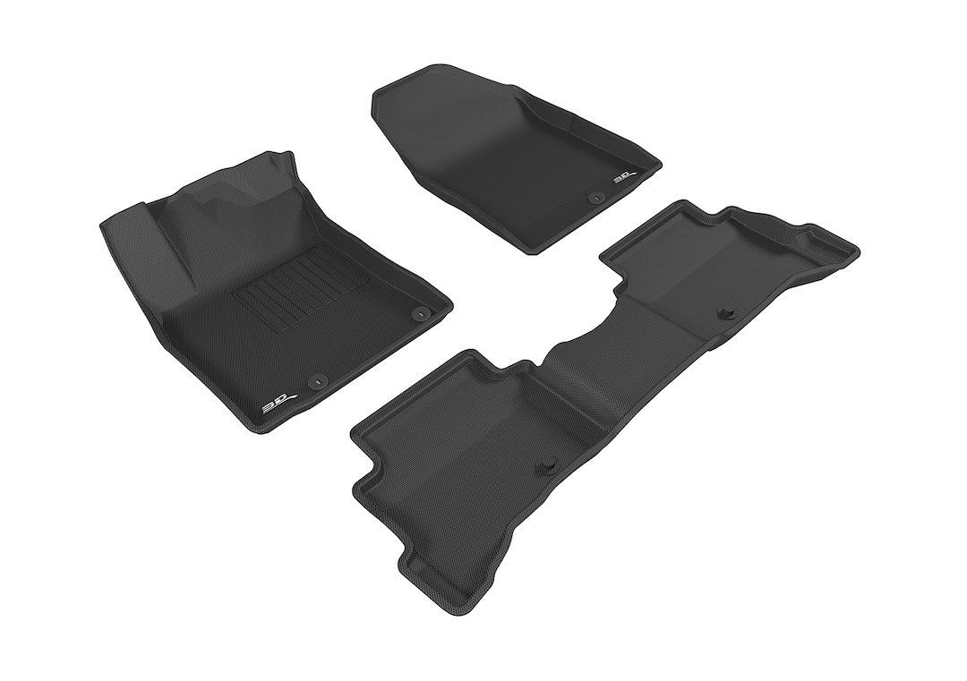 3D MAXpider Floor Liner, Kagu, Custom Fit, Raised Edge, Black, Thermoplastic Rubber of Carbon Fiber Texture, 3 Piece – L1HY07801509