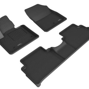 3D MAXpider Floor Liner, Kagu, Custom Fit, Raised Edge, Black, Thermoplastic Rubber of Carbon Fiber Texture, 3 Piece – L1HY11201509