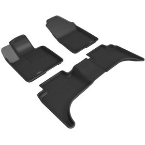 3D MAXpider Floor Liner, Kagu, Custom Fit, Raised Ridge, Black, Thermoplastic Rubber of Carbon Fiber Texture, 3 Piece – L1HY11801509