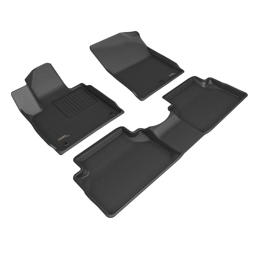 3D MAXpider Floor Liner, Kagu, Custom Fit, Raised Edge, Black, Thermoplastic Rubber of Carbon Fiber Texture, 3 Piece – L1HY13801509