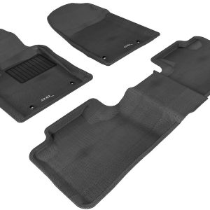 3D MAXpider Floor Liner, Kagu, Custom Fit, Raised Edge, Black, Thermoplastic Rubber of Carbon Fiber Texture, 3 Piece – L1JP00501509