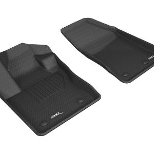 3D MAXpider Floor Liner, Kagu, Custom Fit, Raised Edge, Black, Thermoplastic Rubber of Carbon Fiber Texture, 2 Piece – L1JP01611509