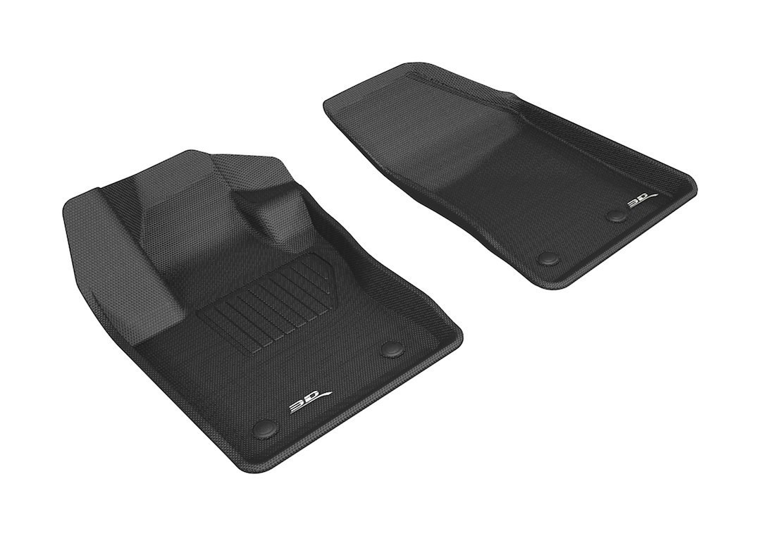 3D MAXpider Floor Liner, Kagu, Custom Fit, Raised Edge, Black, Thermoplastic Rubber of Carbon Fiber Texture, 2 Piece – L1JP01611509