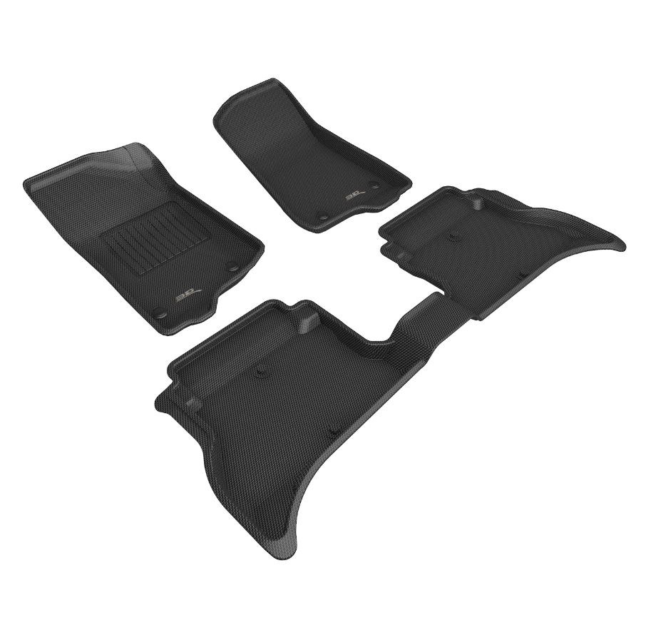 3D MAXpider Floor Liner, Kagu, Black, Custom Fit, Raised Ridge, Thermoplastic Rubber of Carbon Fiber Texture, 3 Piece – L1JP02401509