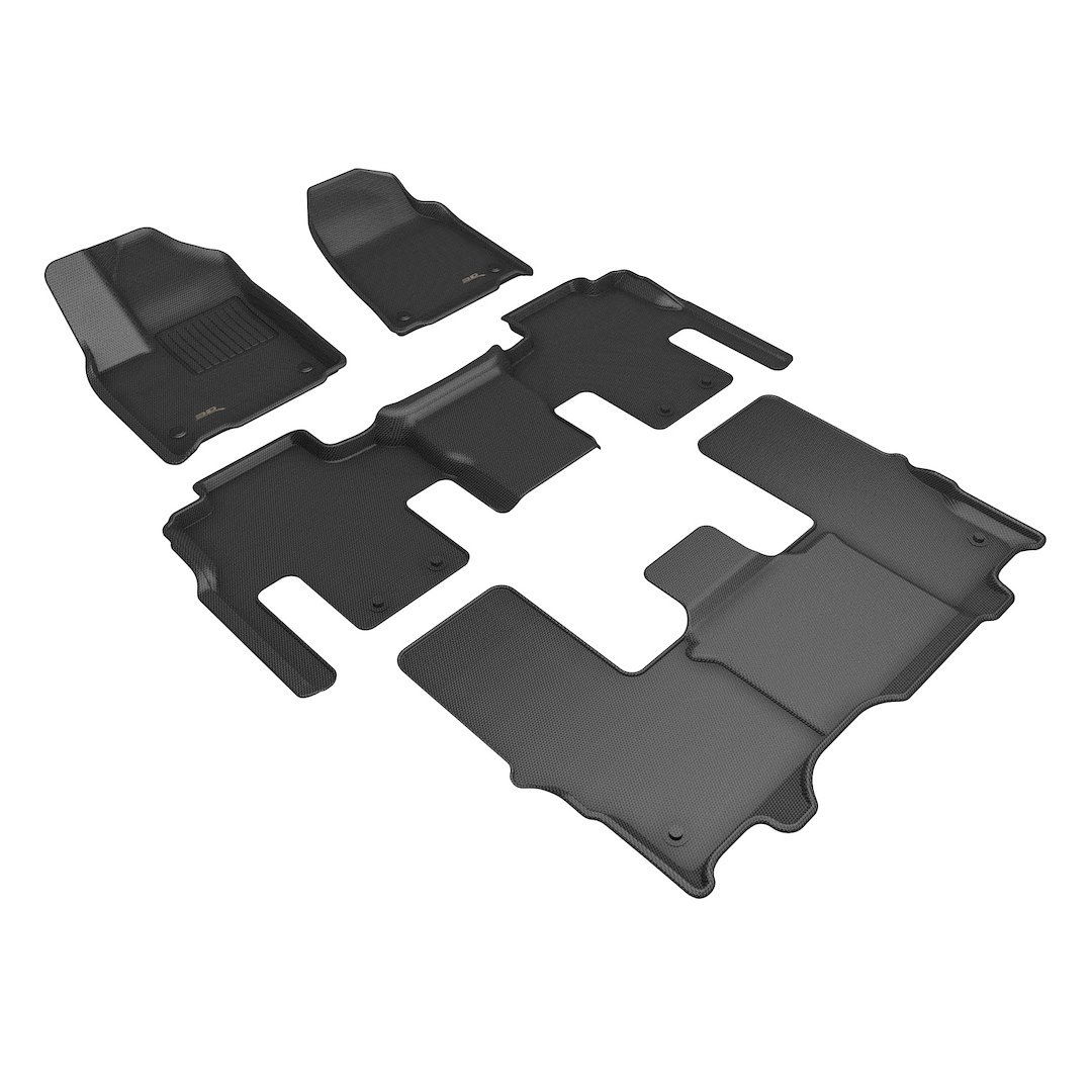 3D MAXpider Floor Liner, Kagu, Custom Fit, Raised Edge, Black, Thermoplastic Rubber of Carbon Fiber Texture, 4 Piece – L1JP02801509