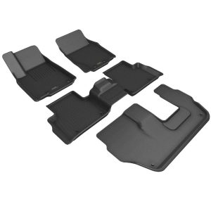 3D MAXpider Floor Liner, Kagu, Custom Fit, Raised Edge, Black, Thermoplastic Rubber of Carbon Fiber Texture, 4 Piece – L1JP03001509