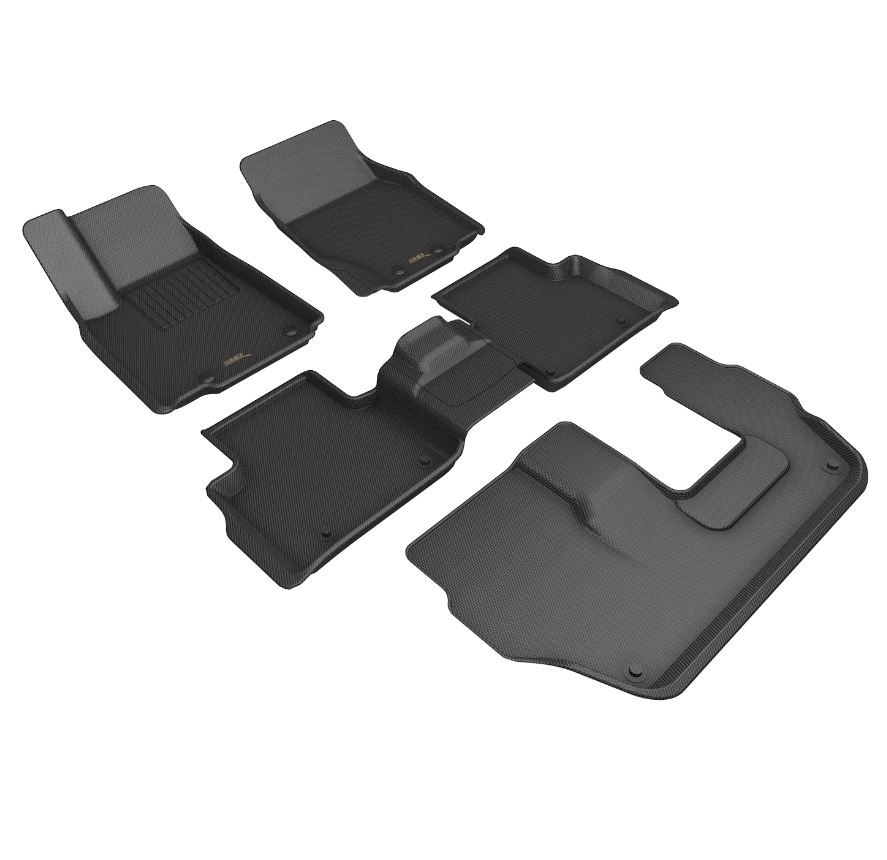 3D MAXpider Floor Liner, Kagu, Custom Fit, Raised Edge, Black, Thermoplastic Rubber of Carbon Fiber Texture, 4 Piece – L1JP03001509