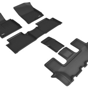 3D MAXpider Floor Liner, Kagu, Custom Fit, Raised Edge, Black, Thermoplastic Rubber of Carbon Fiber Texture – L1KA05801509