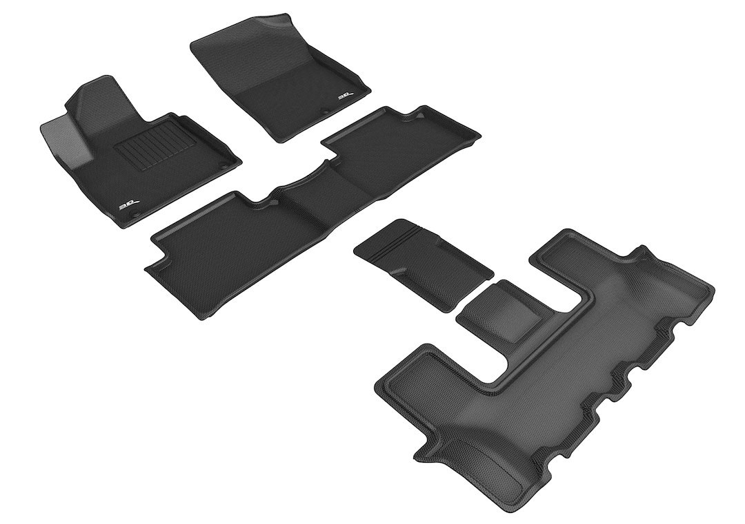 3D MAXpider Floor Liner, Kagu, Custom Fit, Raised Edge, Black, Thermoplastic Rubber of Carbon Fiber Texture – L1KA05801509