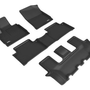 3D MAXpider Floor Liner, Kagu, Custom Fit, Raised Edge, Black, Thermoplastic Rubber of Carbon Fiber Texture – L1KA06201509