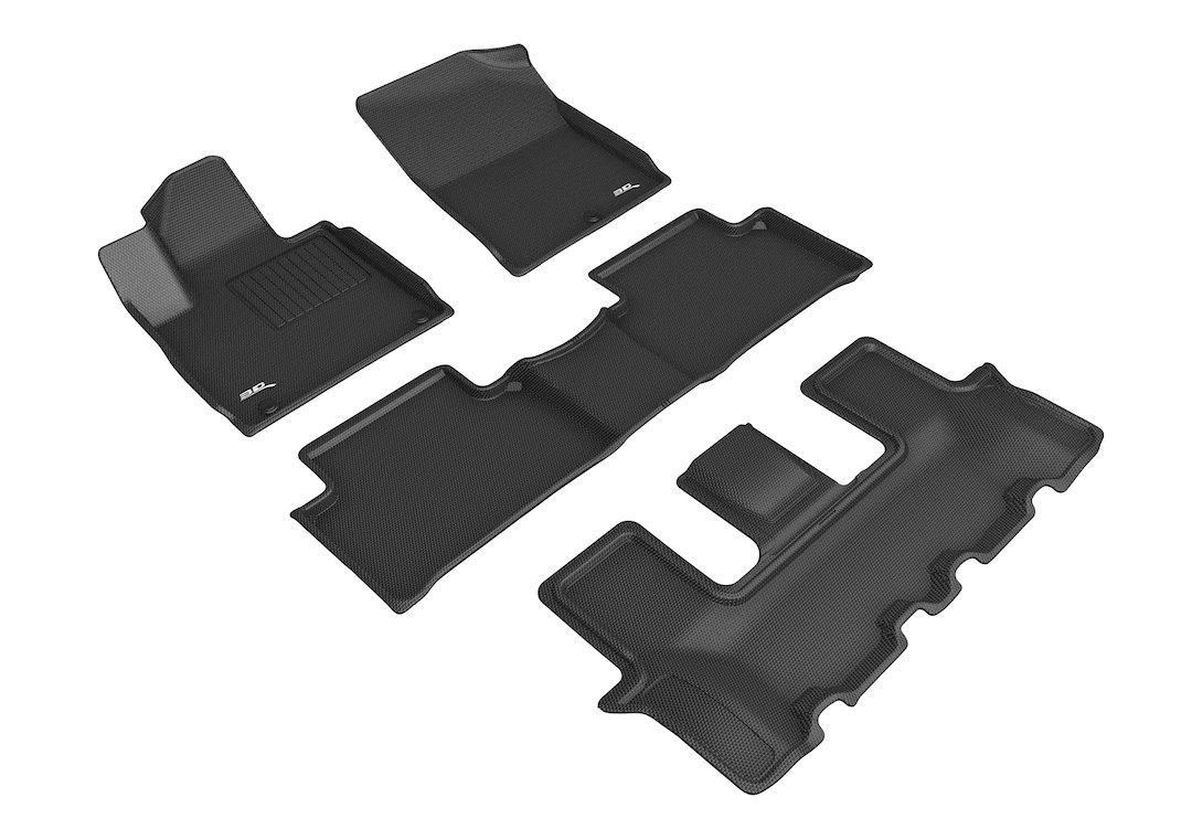 3D MAXpider Floor Liner, Kagu, Custom Fit, Raised Edge, Black, Thermoplastic Rubber of Carbon Fiber Texture – L1KA06201509