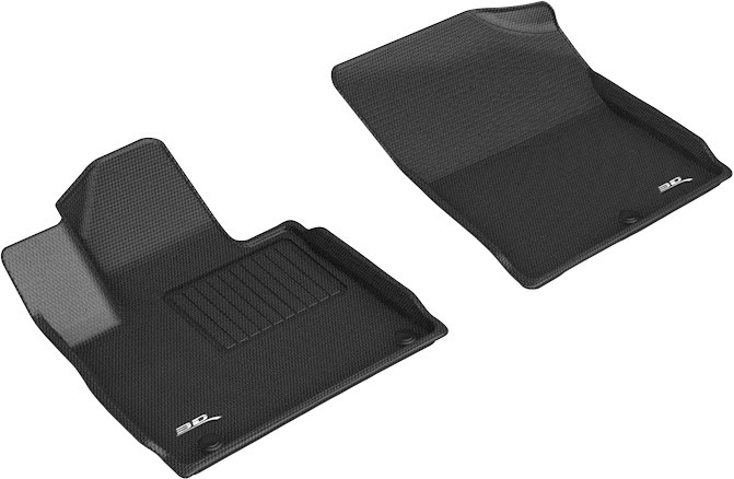 3D MAXpider Floor Liner, Kagu, Custom Fit, Raised Edge, Black, Thermoplastic Rubber of Carbon Fiber Texture – L1KA06201509