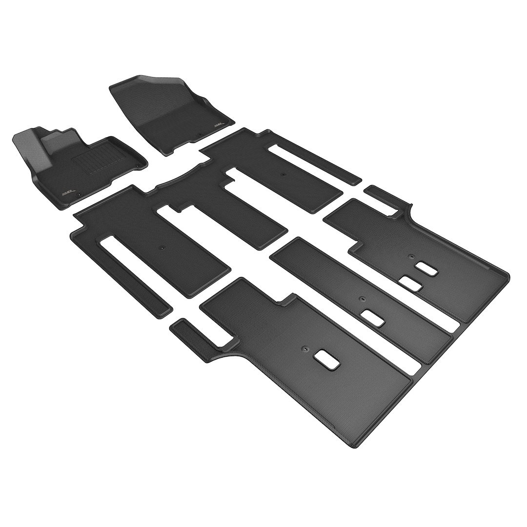 3D MAXpider Floor Liner, Kagu, Custom Fit, Raised Ridge, Black, Thermoplastic Rubber of Carbon Fiber Texture, 4 Piece – L1KA06401509